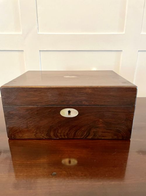 ANTIQUE VICTORIAN QUALITY ROSEWOOD JEWELLERY BOX - ADDITIONAL PHOTO 10
