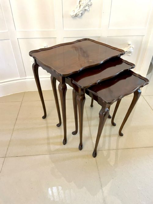 Antique Quality Mahogany Nest of 3 Tables 
