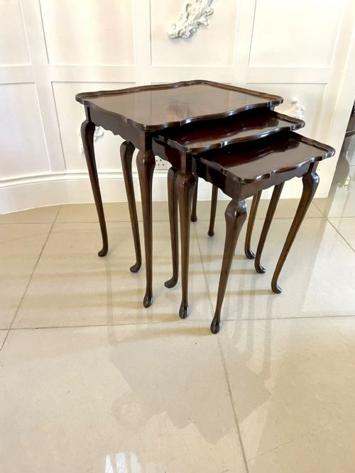Antique Quality Mahogany Nest of 3 Tables