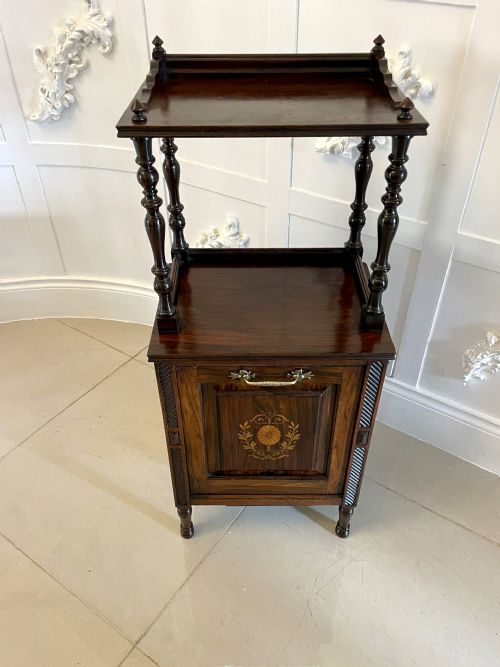 Antique Victorian Quality Rosewood Marquetry Inlaid Coal Box