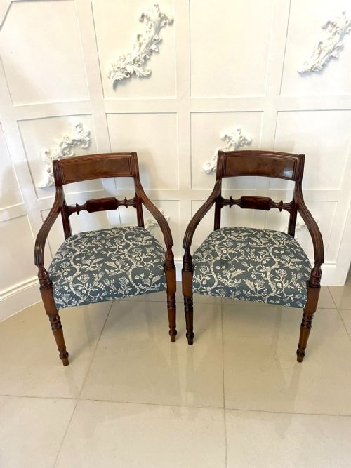 Pair of Antique Regency Quality Mahogany Desk Chairs 
