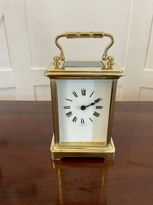 Antique Victorian Quality Brass Carriage Clock 
