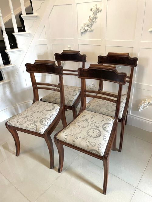 QUALITY SET OF FOUR REGENCY ANTIQUE MAHOGANY DINING CHAIRS - ADDITIONAL PHOTO 11