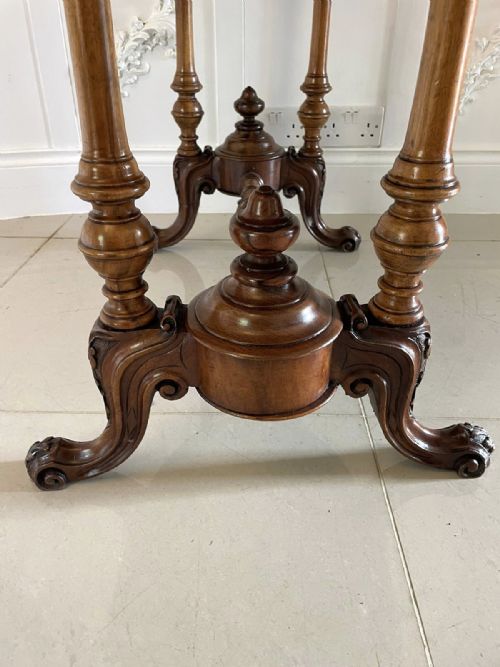 ANTIQUE 19TH CENTURY VICTORIAN OVAL WALNUT CENTRE TABLE - ADDITIONAL PHOTO 11