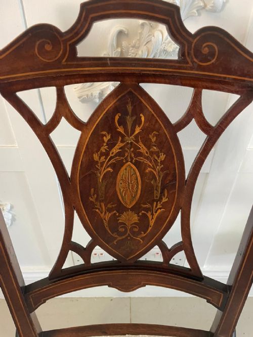 ANTIQUE EDWARDIAN INLAID MAHOGANY ARMCHAIR - ADDITIONAL PHOTO 2