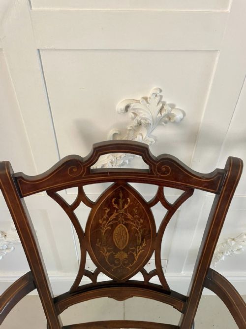 ANTIQUE EDWARDIAN INLAID MAHOGANY ARMCHAIR - ADDITIONAL PHOTO 10