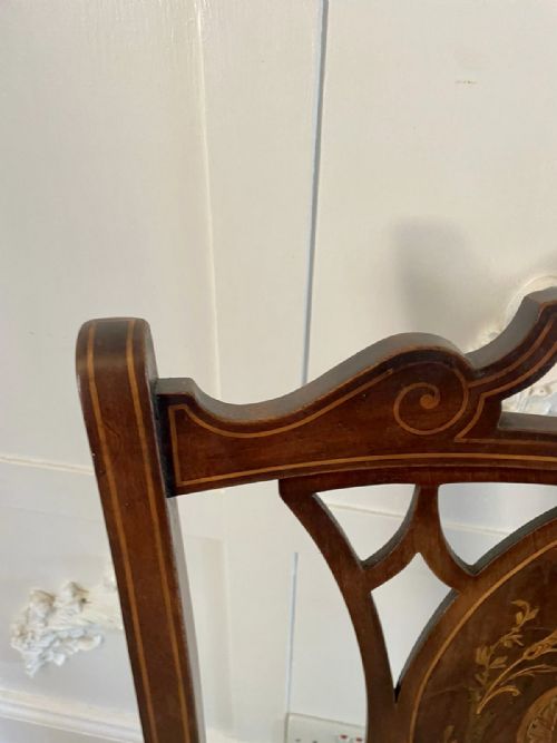 ANTIQUE EDWARDIAN INLAID MAHOGANY ARMCHAIR - ADDITIONAL PHOTO 11