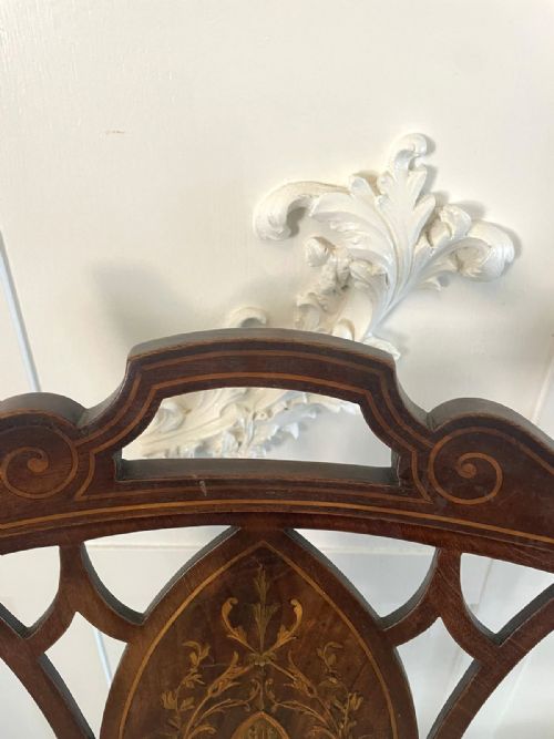 ANTIQUE EDWARDIAN INLAID MAHOGANY ARMCHAIR - ADDITIONAL PHOTO 12