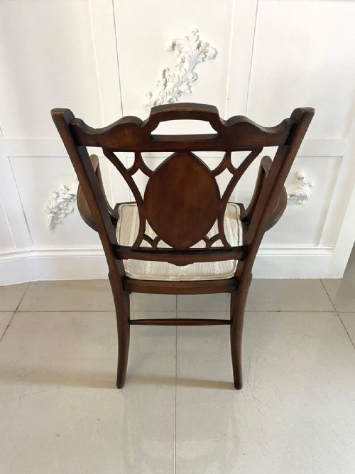 ANTIQUE EDWARDIAN INLAID MAHOGANY ARMCHAIR - ADDITIONAL PHOTO 13