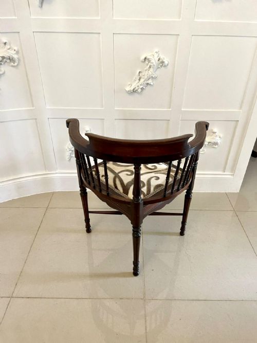 fig 1. Antique Quality Edwardian Mahogany Inlaid Corner Chair