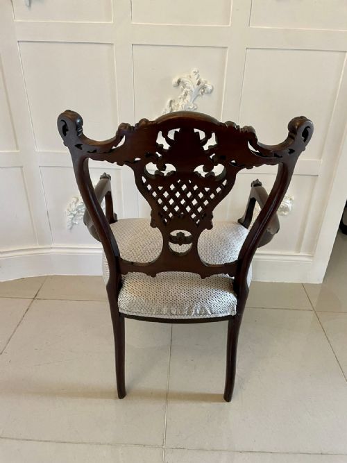 fig 1. Fine Quality Antique Victorian Mahogany Carved Arm/Desk Chair