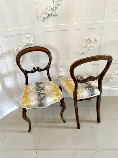 PAIR OF VICTORIAN WALNUT BEDROOMSIDE CHAIRS - ADDITIONAL PHOTO 1