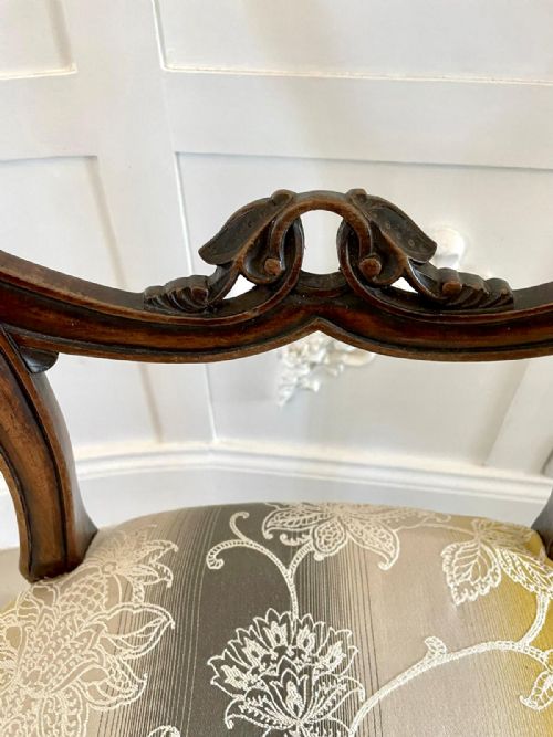 PAIR OF VICTORIAN WALNUT BEDROOMSIDE CHAIRS - ADDITIONAL PHOTO 6