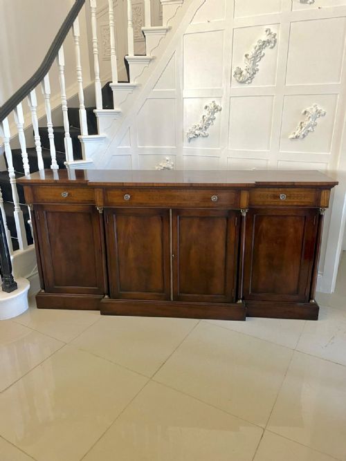 Antique Regency Revival Quality Figured Mahogany Breakfront Sideboard 
