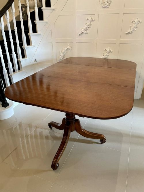 Fine Quality George III Antique Mahogany Twin Pedestal Dining Table
