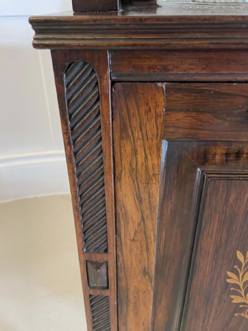 ANTIQUE VICTORIAN QUALITY ROSEWOOD MARQUETRY INLAID COAL BOX - ADDITIONAL PHOTO 2