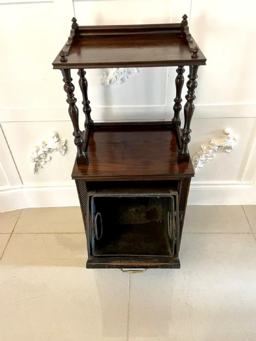 ANTIQUE VICTORIAN QUALITY ROSEWOOD MARQUETRY INLAID COAL BOX - ADDITIONAL PHOTO 12