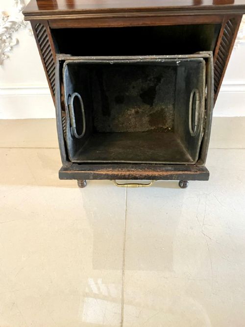 ANTIQUE VICTORIAN QUALITY ROSEWOOD MARQUETRY INLAID COAL BOX - ADDITIONAL PHOTO 13