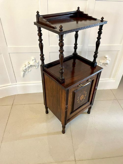 ANTIQUE VICTORIAN QUALITY ROSEWOOD MARQUETRY INLAID COAL BOX - ADDITIONAL PHOTO 14