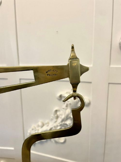 ANTIQUE PAIR OF BRASS SCALES BARTLETT SONS - ADDITIONAL PHOTO 3