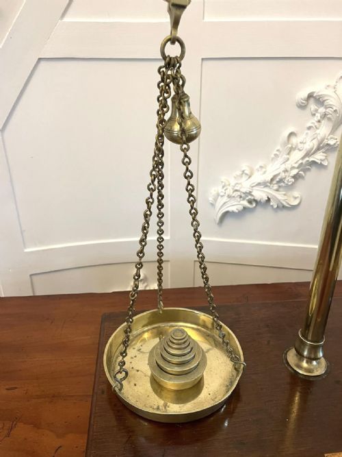 ANTIQUE PAIR OF BRASS SCALES BARTLETT SONS - ADDITIONAL PHOTO 5