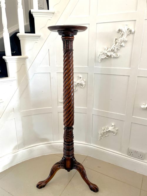 ANTIQUE VICTORIAN QUALITY CARVED MAHOGANY TORCHERE - ADDITIONAL PHOTO 1