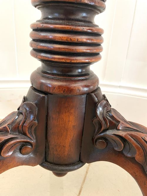 ANTIQUE VICTORIAN QUALITY CARVED MAHOGANY TORCHERE - ADDITIONAL PHOTO 9