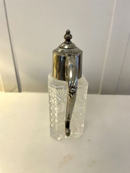 UNUSUAL SQUARE ANTIQUE EDWARDIAN QUALITY CLARET JUG - ADDITIONAL PHOTO 3