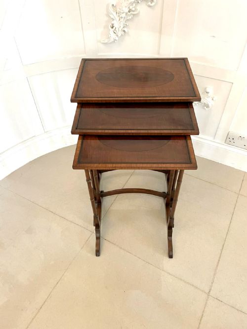 Antique Edwardian Quality Mahogany Nest of 3 Tables 
