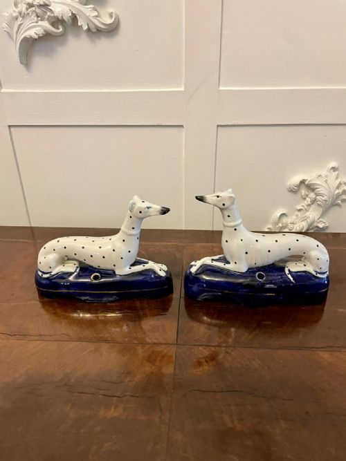 Unusual Pair of Antique Victorian Quality Staffordshire Inkwells 
