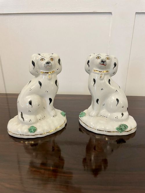 Small Pair of Antique Victorian Quality Staffordshire Dogs