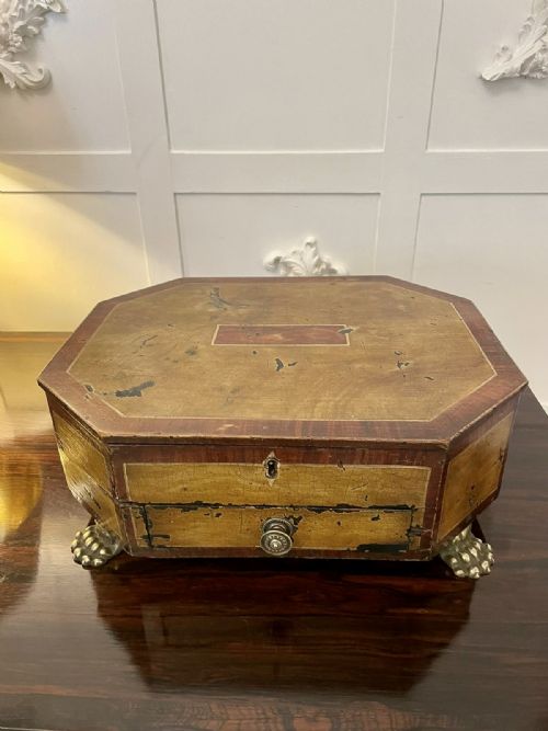 Antique Regency Painted Sewing Box
