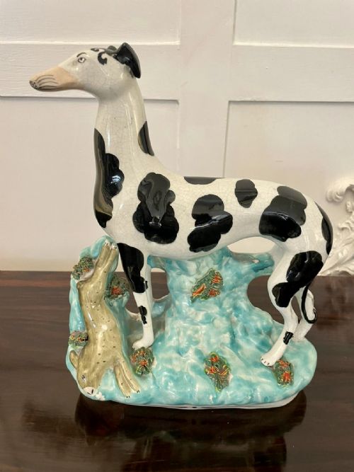 Large Antique Victorian Quality Staffordshire Greyhound