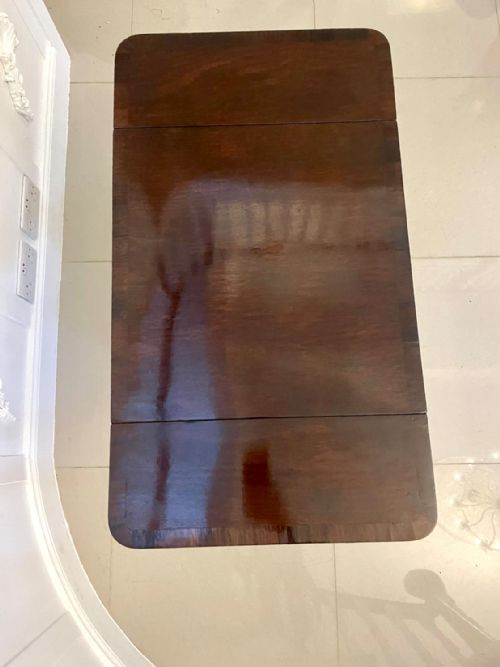 SUPERB QUALITY ANTIQUE REGENCY FREESTANDING MAHOGANY SEWINGSIDE TABLE - ADDITIONAL PHOTO 4