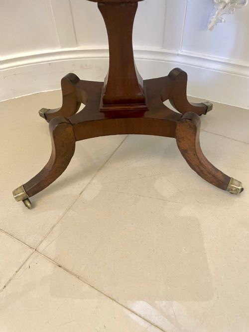SUPERB QUALITY ANTIQUE REGENCY FREESTANDING MAHOGANY SEWINGSIDE TABLE - ADDITIONAL PHOTO 9