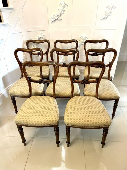 Fine Quality Set of 8 Antique Victorian Rosewood Dining Chairs