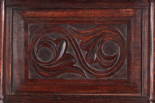 FANTASTIC 19TH CENTURY ANTIQUE CARVED OAK DRESSER - ADDITIONAL PHOTO 9