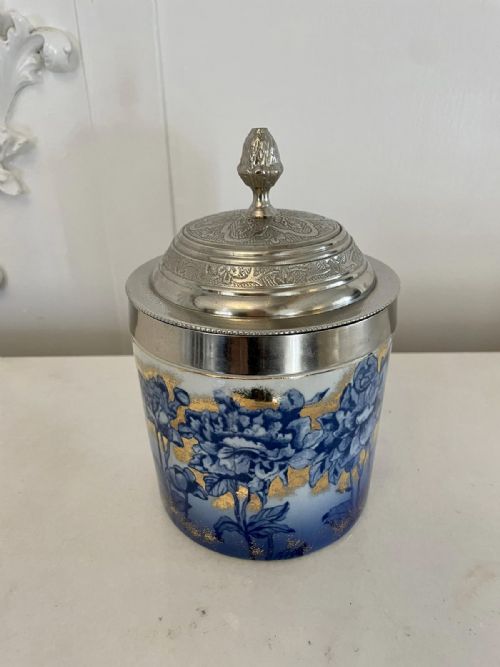 Antique Victorian Quality Doulton Biscuit Barrel