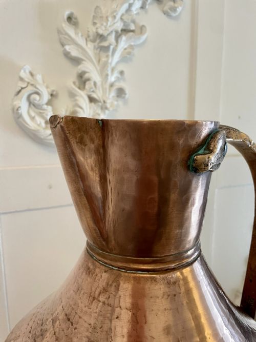 ANTIQUE LARGE GEORGE III QUALITY COPPER WATER JUG - ADDITIONAL PHOTO 1