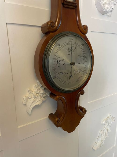 ANTIQUE VICTORIAN QUALITY MAHOGANY BANJO BAROMETER BY JAMES H KELLY OF GLASGOW - ADDITIONAL PHOTO 1