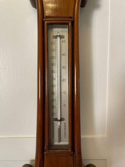 ANTIQUE VICTORIAN QUALITY MAHOGANY BANJO BAROMETER BY JAMES H KELLY OF GLASGOW - ADDITIONAL PHOTO 4