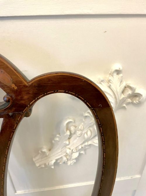 PAIR OF ANTIQUE VICTORIAN QUALITY MAHOGANY INLAID SIDE CHAIRS - ADDITIONAL PHOTO 6