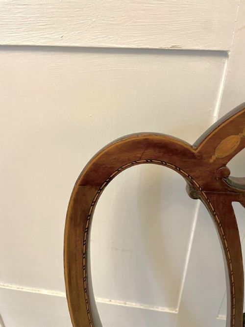 PAIR OF ANTIQUE VICTORIAN QUALITY MAHOGANY INLAID SIDE CHAIRS - ADDITIONAL PHOTO 8