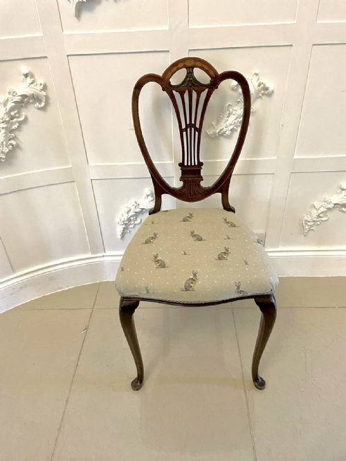 PAIR OF ANTIQUE VICTORIAN QUALITY MAHOGANY INLAID SIDE CHAIRS - ADDITIONAL PHOTO 10