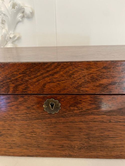 ANTIQUE VICTORIAN QUALITY ROSEWOOD TEA CADDY - ADDITIONAL PHOTO 1