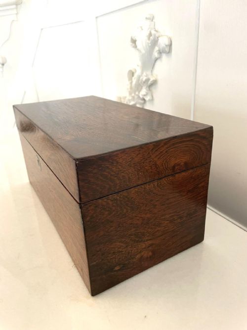 ANTIQUE VICTORIAN QUALITY ROSEWOOD TEA CADDY - ADDITIONAL PHOTO 5