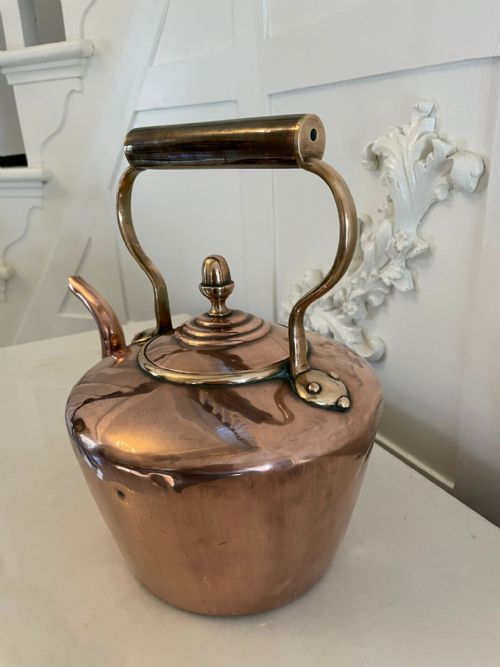 ANTIQUE GEORGE III QUALITY COPPER KETTLE - ADDITIONAL PHOTO 1