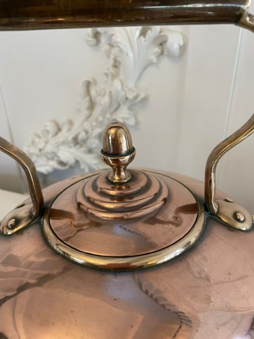 ANTIQUE GEORGE III QUALITY COPPER KETTLE - ADDITIONAL PHOTO 3