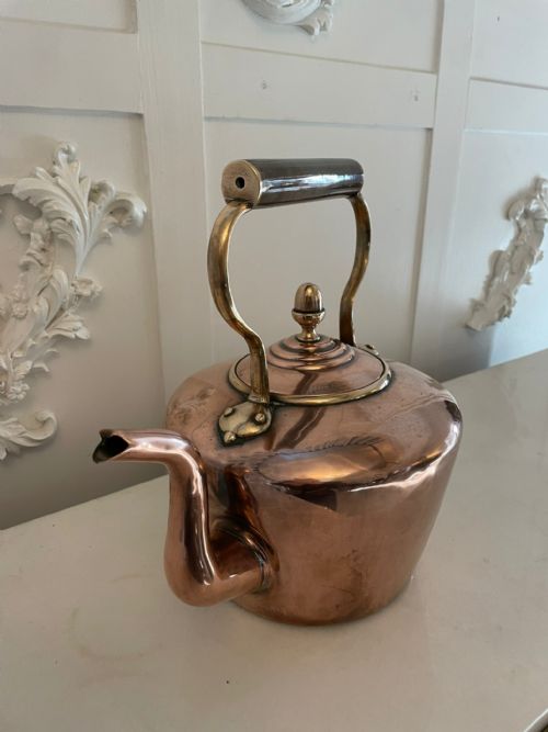 ANTIQUE GEORGE III QUALITY COPPER KETTLE - ADDITIONAL PHOTO 4