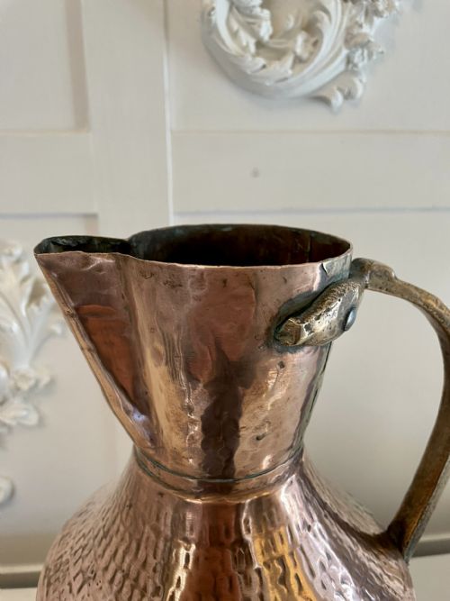 ANTIQUE GEORGE III QUALITY COPPER WATER JUG - ADDITIONAL PHOTO 3